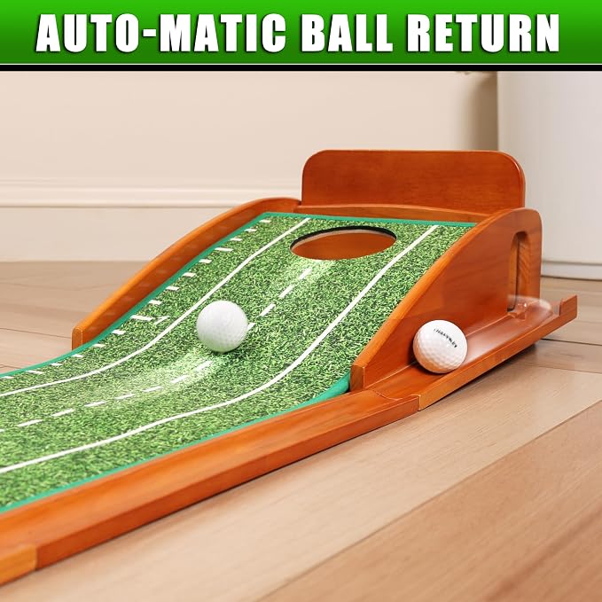 CHAMPKEY Premium Golf Putting Green Indoor with 3 Golf Putting Gates - Improves Putting Accuracy and Skill Levels Golf Putting Mat - Ideal for Indoor and Outdoor Training