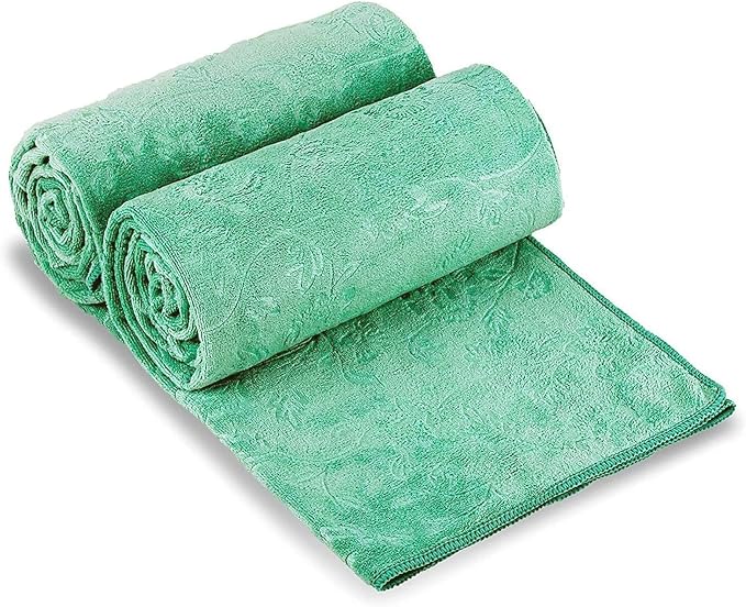 JML Extra Large Microfiber Bath Sheets Towels for Adult, 2 Pack, 35" x 70", Absorbent & Quick Dry, Soft Bathroom Towels for Hair Wrap, Sauna, Salon,Sport, Fitness, Yoga, Green