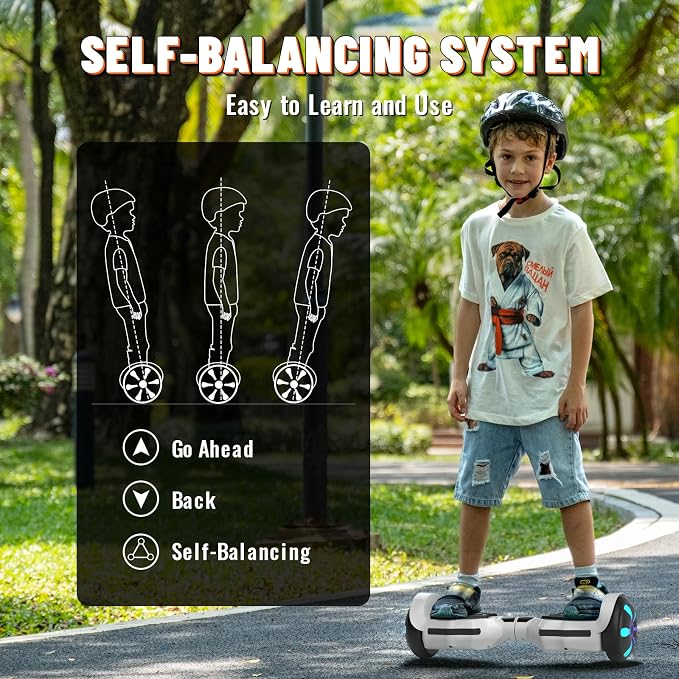 SIMATE Scooter, Bluetooth Speakers and LED Light-Up Wheels, APP Control, Dual 250W Motors, 8.5 mph Max Speed & 8.5 Miles Max Range, Gifts for Kids Adults Girls Boys