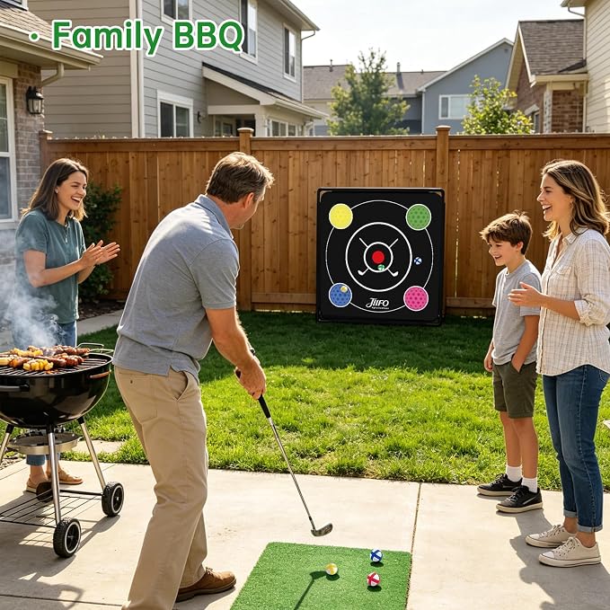 Dual-Sided Golf Chipping Game Set with Club - Sticky Golf Games Pro Battle Mat,Portable Practice Game,Golf Gifts for Dads and Junior Golfers - Indoor and Outdoor (1Pack)