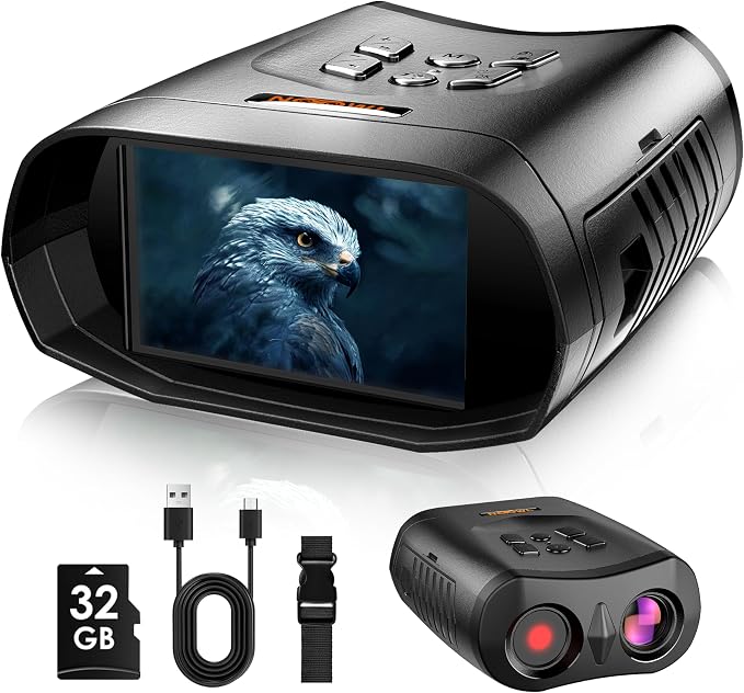 Night Vision Goggles, True 4K Night Vision Binoculars, Equipped with 50mm Objective Lens, 850nm IR, 3'' HD Screen 4000mAh Rechargeable Battery, Suit for Wildlife Watching and Camping