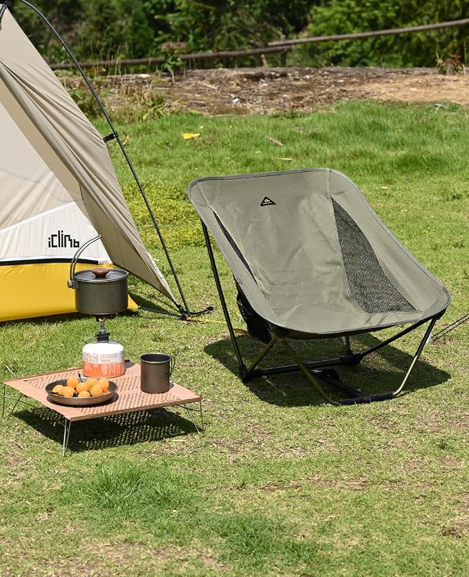 iClimb Mini Solo Folding Table Ultralight Compact for Backpacking Camping Hiking Beach Picnic (Nature - S)