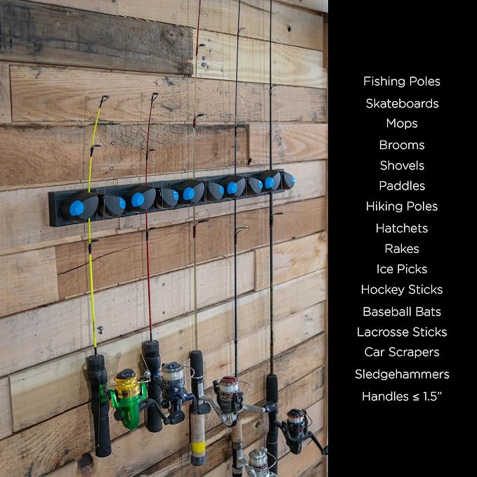Gravity Grabber Mini – Compact Wall Rack for Tools & Sports Gear | Secure, Non-Slip Storage | Fits Handles up to 1.5 in | Garage Organization | Tool Storage Rack | Sports Equipment Organizer | 3 Pck