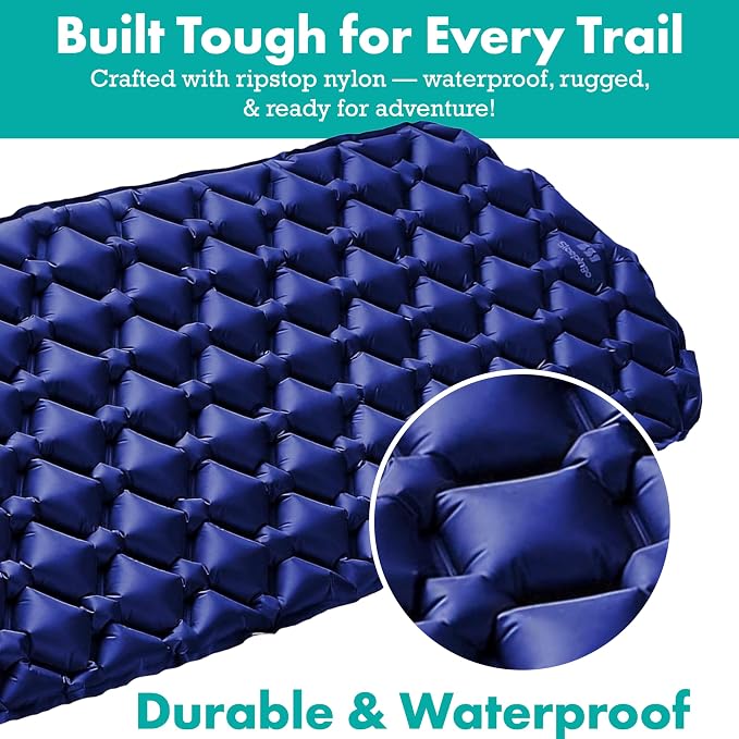 Sleepingo Ultralight Sleeping Mat - Inflatable & Compact Camping Air Mattress for Backpacking, Hiking- New