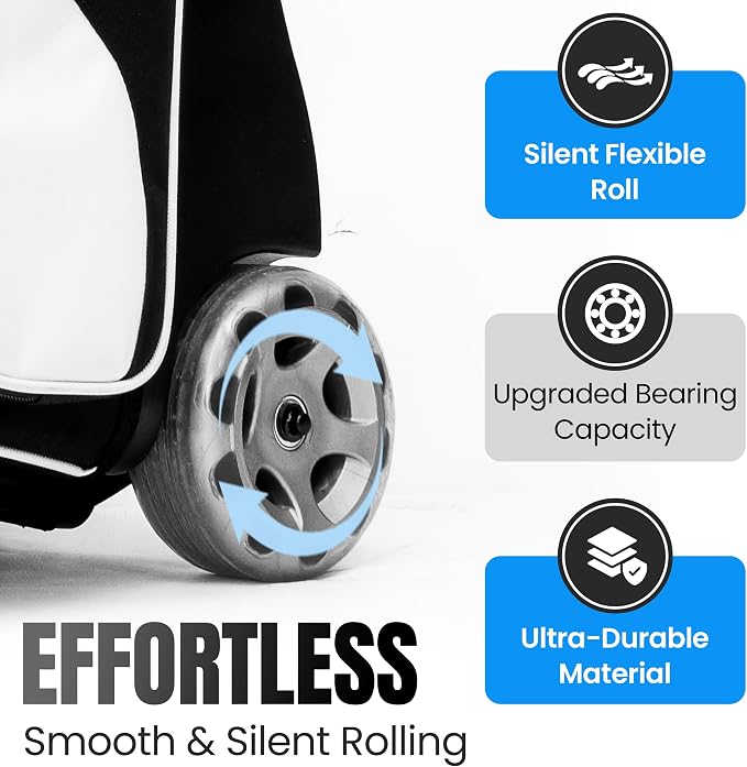 Flextro 3 Ball Bowling Bag with Wheels – 2+1 Modular Roller, 5-Inch Heavy-Duty Wheels, Zero-Wobble Aluminum Handle, Separate Shoe Compartment, Fits Men & Women