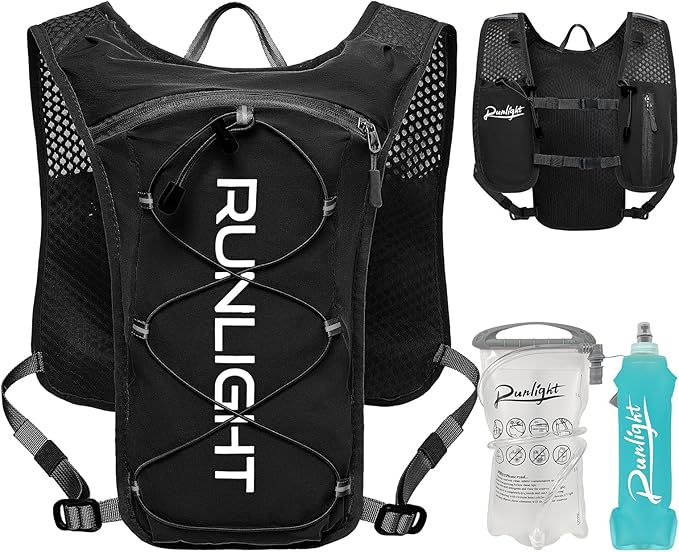 Runlight Running Vest for Women Men Lightweight Hydration Backpack Pack with 1.5L Water Bladder Bag Hydro Daypack for Hiking,Trail,Skiing,Camping,Cycling,Race,Marathon