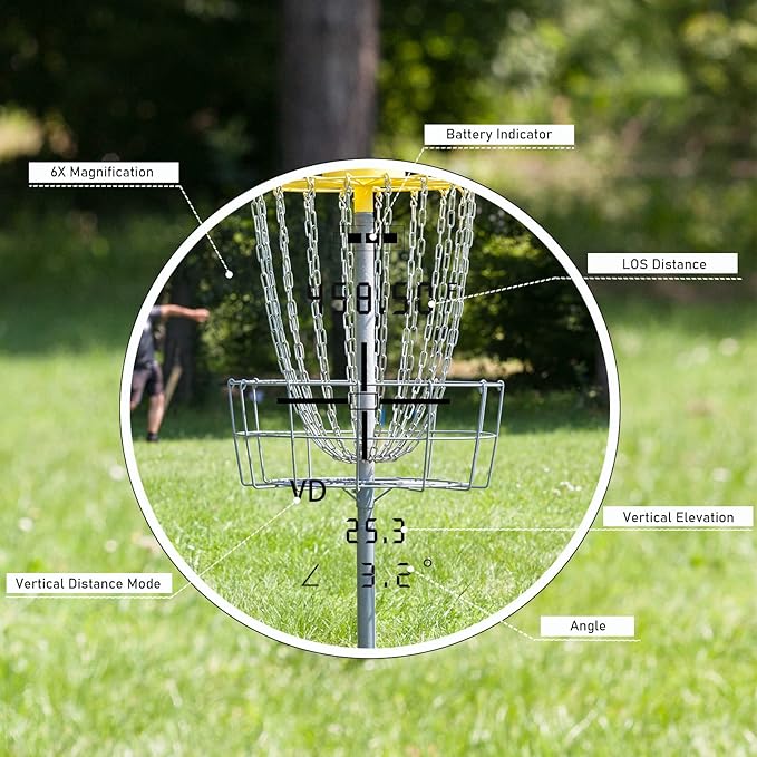 REVASRI Range Finder for Golf and Disc Golf, Measure in Feet Yards, Elevation and Slope Calculation, Pin Lock and Vibration, 1000 Yards Rechargeable Rangefinder