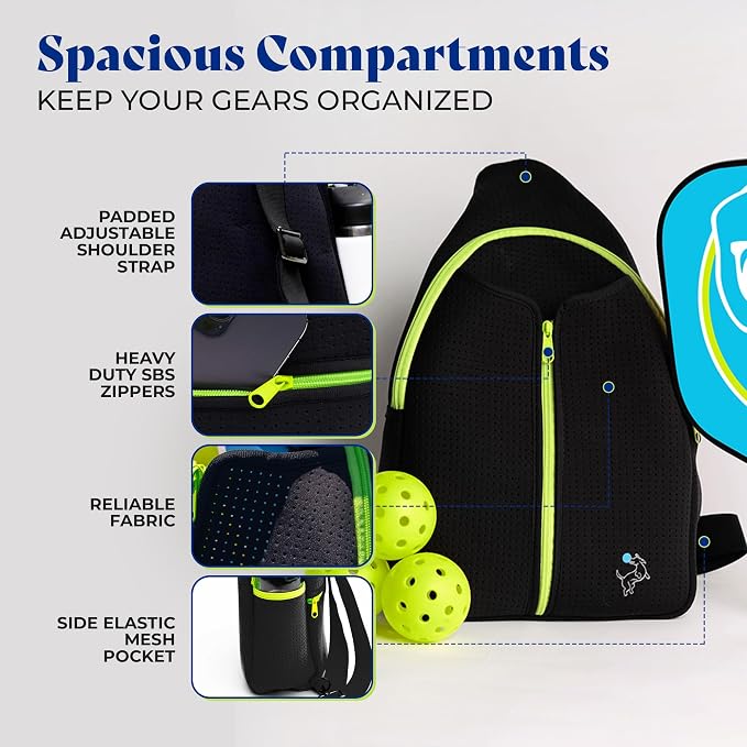 Swinton Pickleball Bag for Women and Men – Stylish Pickleball Backpack | Lightweight, Water-Resistant Pickleball Paddle Bag | Unisex Pickleball Bags with Space for Paddles, Balls & Accessories