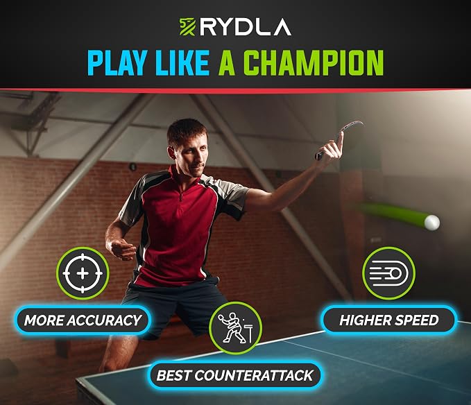 Professional Ping Pong Paddle – A Table Tennis Racket to Take Your Skill to the Next Level with Carbon Fiber Technology & Ergonomic Design – Premium Rubber & Sponge for Powerfull Speed & Spin.