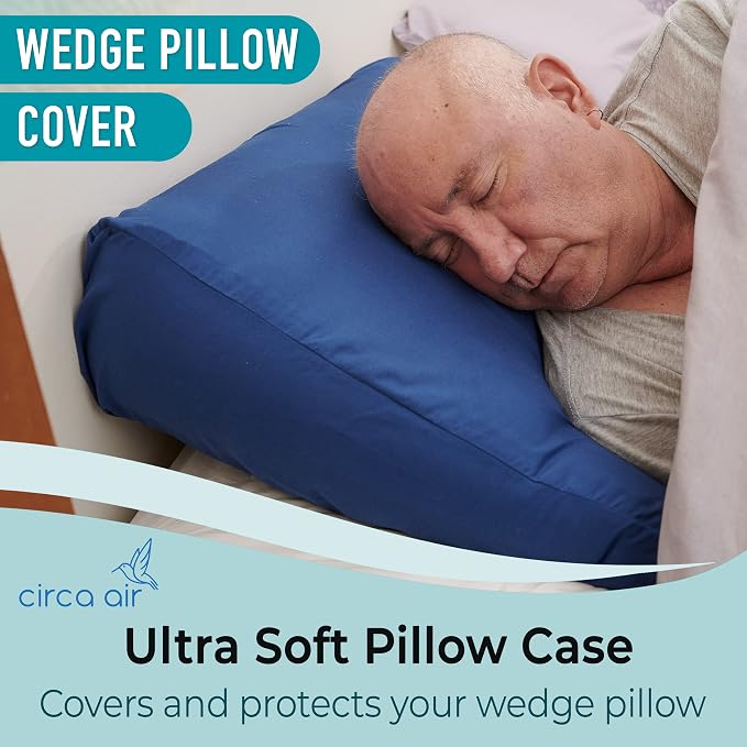 Circa Air Inflatable Triangle Pillow for Travel - Extra Wide 27", "Travel Wedge Pillow with Cover, Elevated for Sleeping, Acid Reflux, Anti Snore, GERD, Leg Elevation