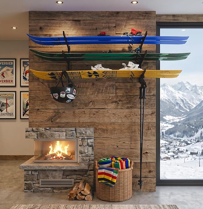 StoreYourBoard G-Vert Mini Wall Rack – Heavy-Duty Indoor Adjustable Multi-Sport Board Rack, 5 Levels for Surfboards, Paddle Boards, Snowboards, Skateboards and More, Holds 200 lbs