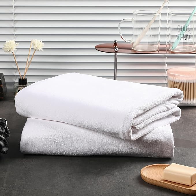 Mixweer 2 Pcs Oversized Bath Towels, 40 x 80 Inch Giant Microfiber Jumbo Bath Sheets Ultra Soft Bathroom Microfiber Quick Dry Absorbent Shower Towels for Spa Camping Beach (White)