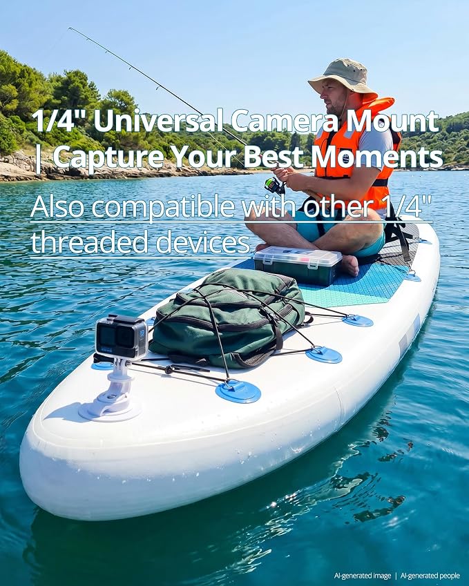 Inflatable Stand Up Paddle Board with Seat, 10'6"/10'5" SUP 440LBS, Recreational Paddleboard for Adults Beginners, Blow Up Paddle Board with Fishing Design, Camera Mount, Cooler Bag & Full Accessories