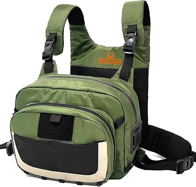 Whitewater Fly Fishing Chest Pack - Versatile Chest Bag for Fishing with Magnetic Front Pocket, Multiple Storage Compartments, and Adjustable Straps - Fly Fishing Backpack and Chest Tackle Bag