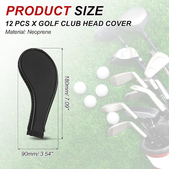 PATIKIL Golf Club Head Cover, Number Golf Club Irons Covers Neoprene Driver Headcover Golf Lovers Gifts