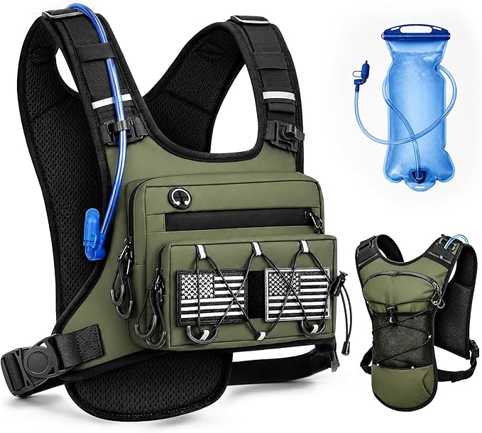 Running Vest for Men & Women – Water Backpack with Upgraded 2L Leak-Proof Bladder, No-Bounce Fit & 3-Pocket Organized Storage, Reflective Hydration Backpack for Running, Hiking & Cycling