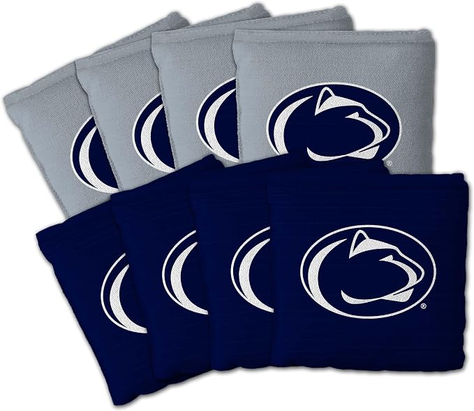YouTheFan Officially-Licensed NCAA Set of 8 Cornhole Bags - All Weather Dual Sided Slide & Stop - Regulation Size with Carry case