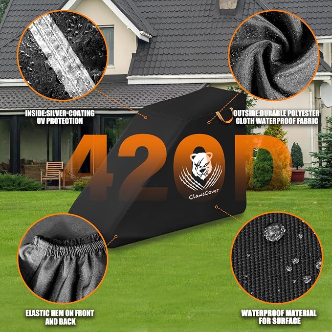 ClawsCover Treadmill Cover Waterproof Dustproof Running Machine Cover Exercise Workout Equipment Protective with Windproof Drawstring and Air Vents for Home Gym Indoor Outdoor