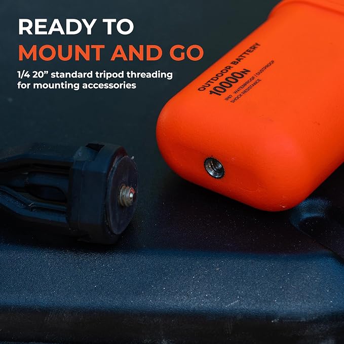 ELECOM NESTOUT Rugged Power Bank, 10000mAh Outdoor Battery Charger, 20W USB-C Fast Charging PD, Waterproof IP67, Durable Shockproof, Battery Pack for iPhone Hiking Travel Camping (Orange, 10000mAh)