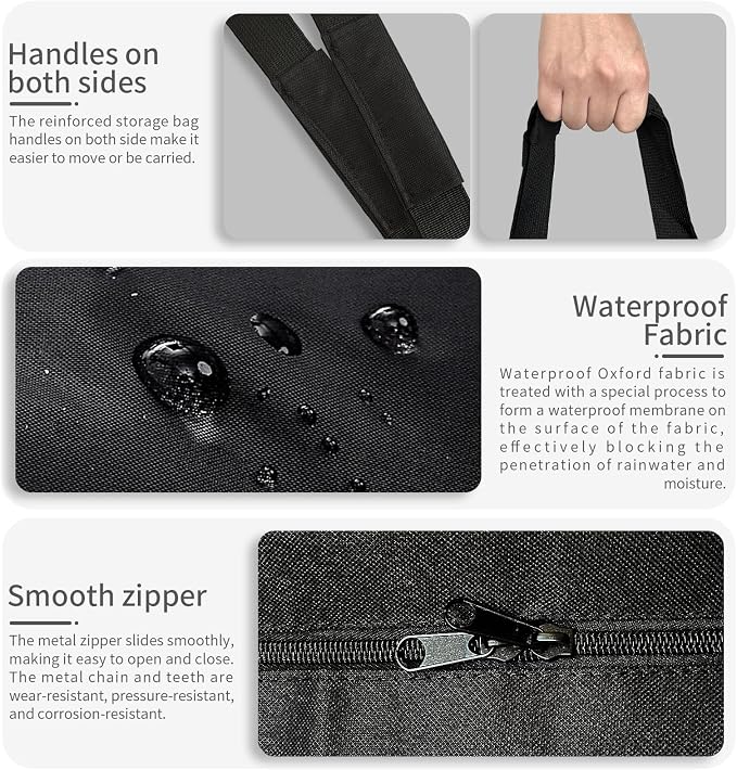 Hammock Storage Bag Heavy Duty Waterproof, 63”x10.2”x10.2” Portable Hammock Cover with Zippers, Hammock Chair Stand Carrying Bag, Black