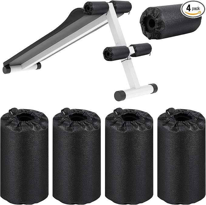 Hollowfly 4 Pcs Foam Foot Pads Foam Roller Pad Replacement for Weight Bench Inversion Table and Gym Exercise Equipments (7.5 x 3.5 x 1 Inch)