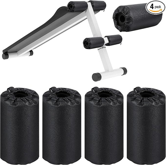 Hollowfly 4 Pcs Foam Foot Pads Foam Roller Pad Replacement for Weight Bench Inversion Table and Gym Exercise Equipments (7.5 x 3.5 x 1 Inch)