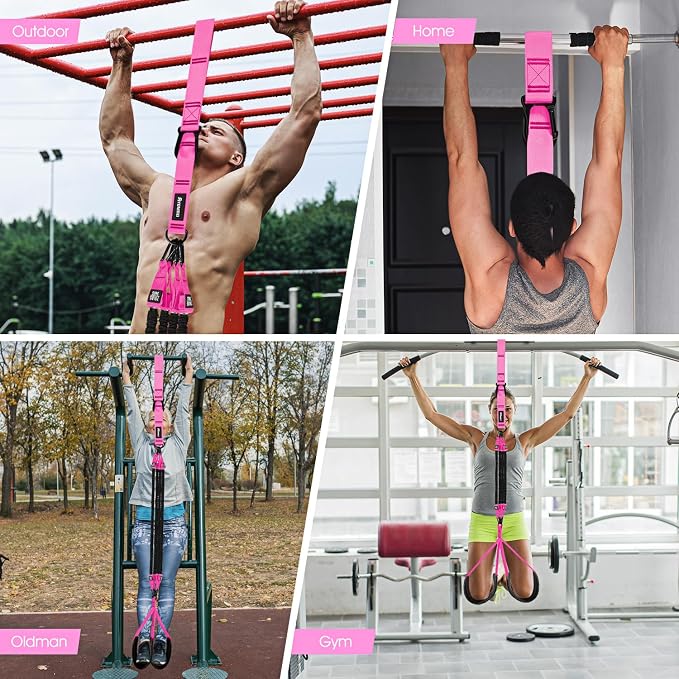 Ayombo Pull Up Assistance Bands, Resistance Bands for Pull Up Bar Workout, Adjustable Heavy Duty Pull Up Assist Equipment with 4 Assistance Bands, Home Gym Fitness Exercise Strength Training