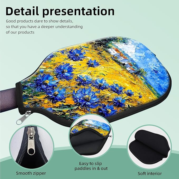 Pickleball Paddle Cover- Premium Water-Resistant Racket Sleeves with Reinforced Zippers, Universal Fit for USAPA Standard Paddles, Extra Padding Protection 6