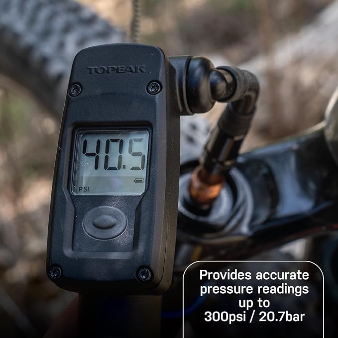 Topeak Mountain Digital 2Stage Bike Pump – Dual-Mode High-Pressure/High-Volume Shock Pump with Digital Gauge, SmartHead ThreadLock & Pressure-Rite Valve System | frame-mount-bike-pumps