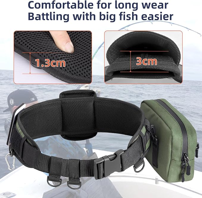 PELLOR Fishing Belt Rod Holder Adjustable Fishing Wading Belt