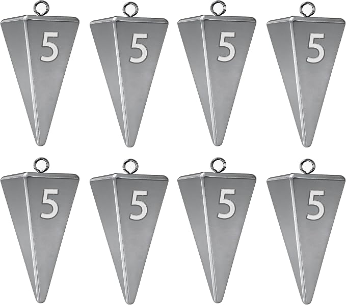 Pyramid Sinkers Fishing Weights, Saltwater Fishing Sinkers for Surf Fishing Gear Tackle - 1oz, 2oz, 3oz