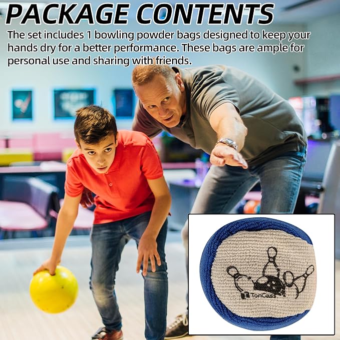 TonGass Microfiber Ultra Dry Bowling Grip Ball, Microfiber Bowling Grip Bags, Bowlings Powder Bag for Hands Use - Blue & Grey