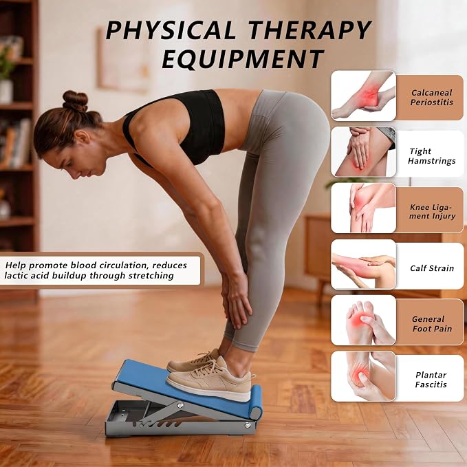 650lbs Steel Slant Board, 5-Angle Calf Stretcher for Plantar Fasciitis & Achilles Relief, Non-Slip Incline Board for Home Gym & Stretching