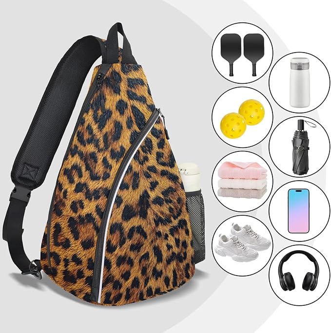 Pickleball Bag for Women Men Adjustable Crossbody Sling Backpack Hold Paddle Accessories