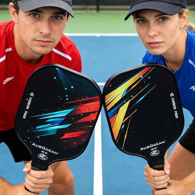 Pickleball Paddle,Pickleball Paddles-3K Raw Carbon Fiber Pickle Ball Paddle Surface with Great Grit & Spin,T700 Pickleball Racket with Excellent Power,Control and Balance,USAPA Approved