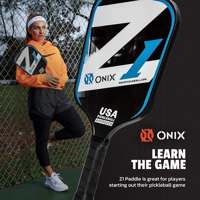 Onix Graphite Z5 Carbon Fiber Pickleball Paddle with Wide-Body Shape, Honeycomb Core & Graphite Face