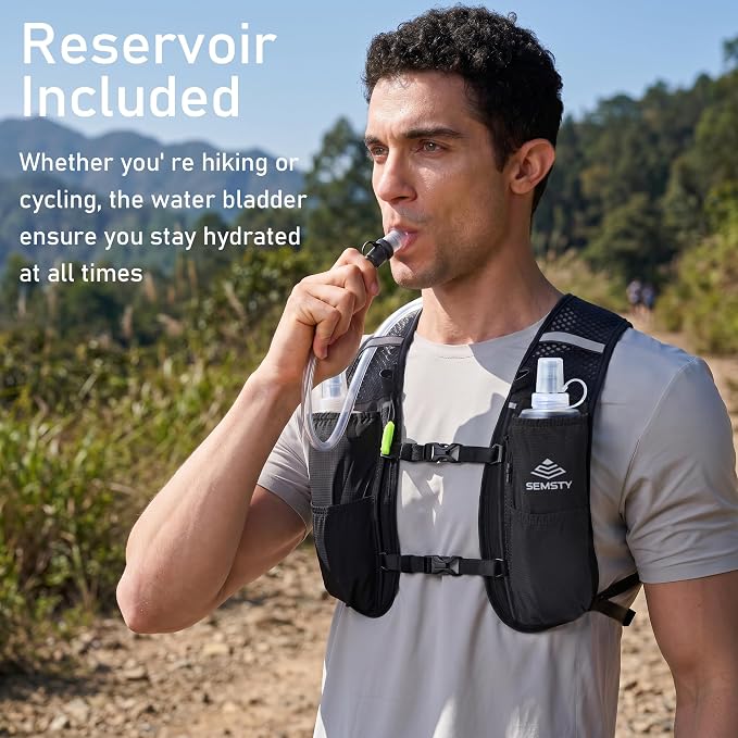 Running Hydration Vest 5L,Running Vest Pack with 1.5L Water Bladder,Lightweight Water Backpack for Hiking Running Cycling