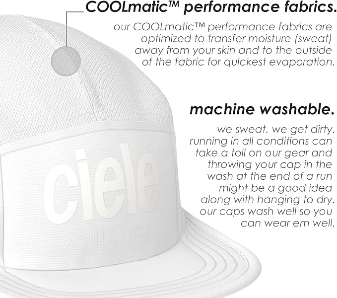 Ciele Athletics GOCap - Premium Washable Moisture Wicking Hat with Sun Protection, 5-Panel Knit Running Hat