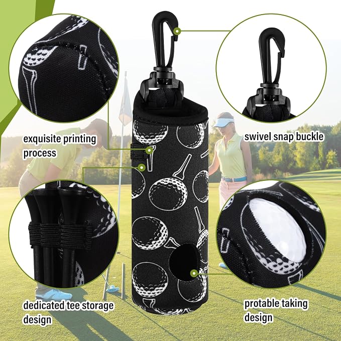 Liliful 12 Pcs Golf Accessories Kit, Include Golf Ball Bag with Hook Towel Tees Magnetic Ball Marker Divot Tool Cleaner Brush for Women Man Gifts