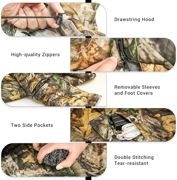 Wearable Sleeping Bag Adult Outdoor & Indoor Sleeping Bags Applicable Temperature 25℉-50℉ Designed for Camping, Hiking, Backpacking, and Other Outdoor Adventures