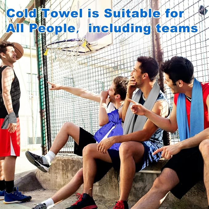 Sukeen Cooling Towel 20 Pack (40"x12") Ice Towel,Bulk Breathable Chilly Twoles,Microfiber Towel for Neck Face for Yoga,Sport,Running,Gym,Workout,Camping,Fitness,Travel & More Activities, Sky Blue