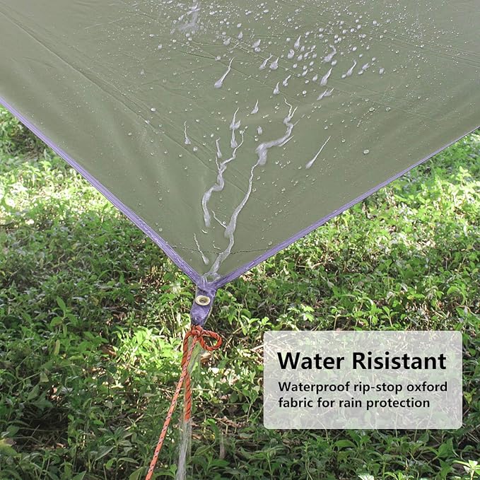 Unigear Hammock Rain Fly, 16.5/14.4/13.1/9.8ft Camping Tarp, UV Protection & Waterproof & Lightweight for Camping, Backpacking and Outdoor Adventure (Green, 14.4 * 14.4ft)