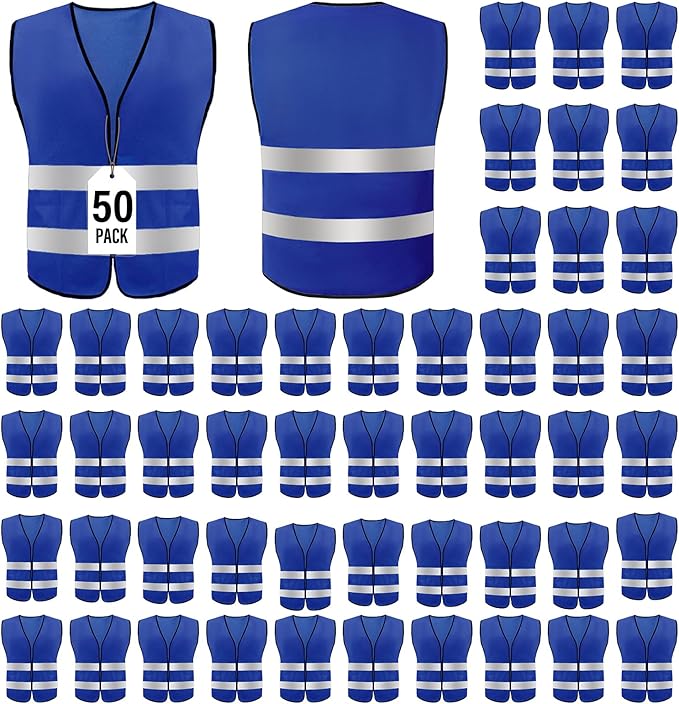 Safety Vests,High Visibility Construction Vest with 2 Reflective Strips,Working Vest for Outdoor at Night One Size