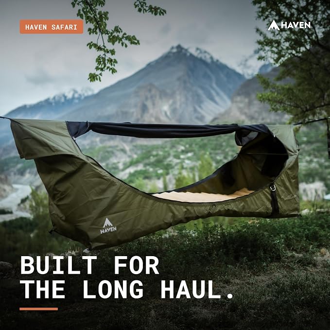 Haven Tents Lay Flat Hammock Tent - Waterproof Camping Hammock with Mosquito Net, Insulated Pad and Rainfly - Haven Tent, Haven XL, Haven Safari