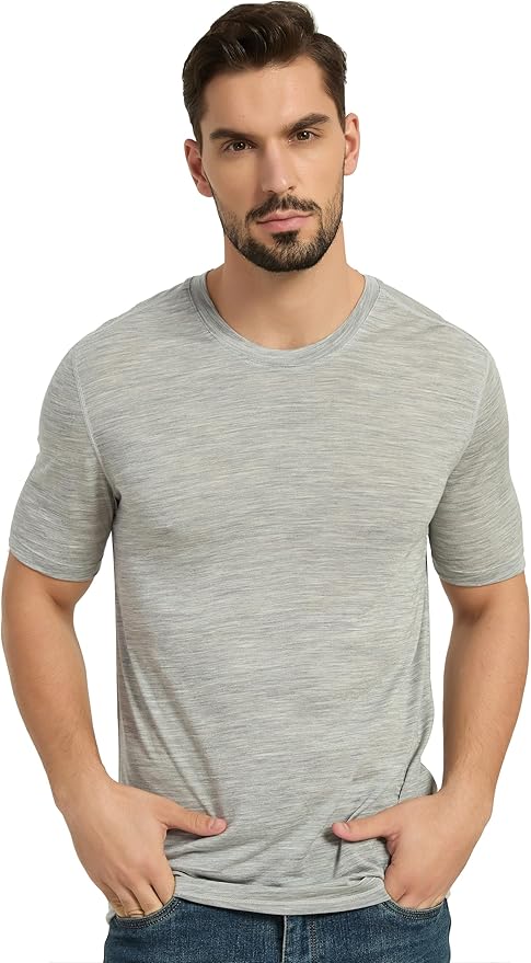 Merino Wool & Tencel Blend T Shirt for Men, Redefined Softness, Lightweight Comfort