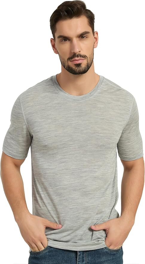 Merino Wool & Tencel Blend T Shirt for Men, Redefined Softness, Lightweight Comfort