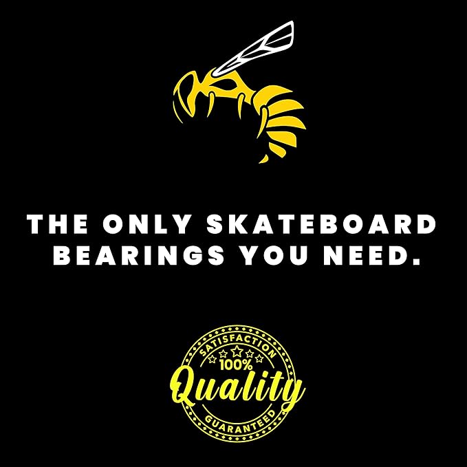 Yellow Jacket Premium Skateboard Bearings – Titanium Coated, Ceramic Balls – Pro Longboard – High Speed, Precision for Skateboards, Longboards, Skates