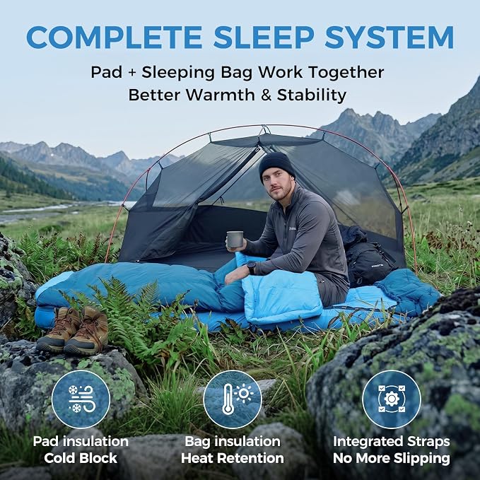ATEPA Down Sleeping Bag for Adults, Recycled Ultralight 35°F 40°F 45°F 50°F 650FP / 700FP 3 Season Compact Sleeping Bags with Compression Sack for Backpacking Camping Hiking, Can Be Attached to Pad