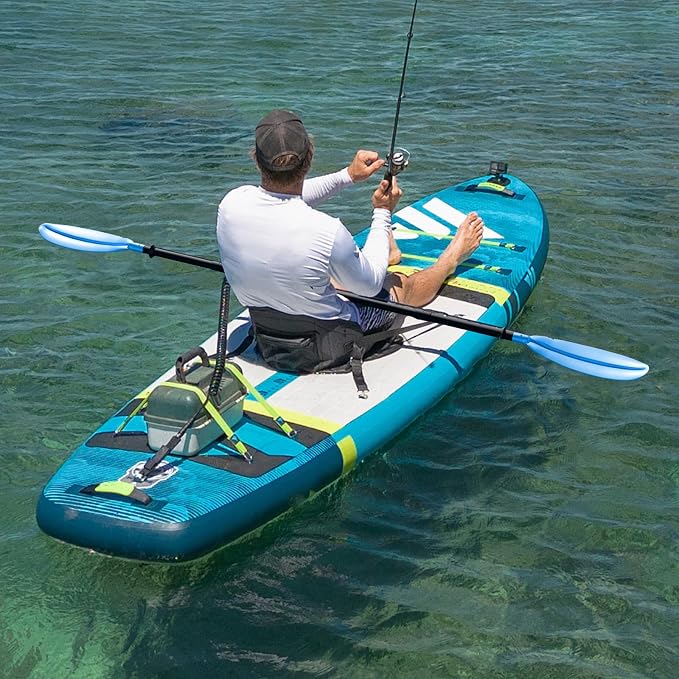Adjustable Kayak Paddle, Lightweight Floating Oar Durable Floating Kayaking Oars Safety Rope with Stainless Steel Lock Buckle for Outdoor Kayaking Canoeing Fishing Boating.