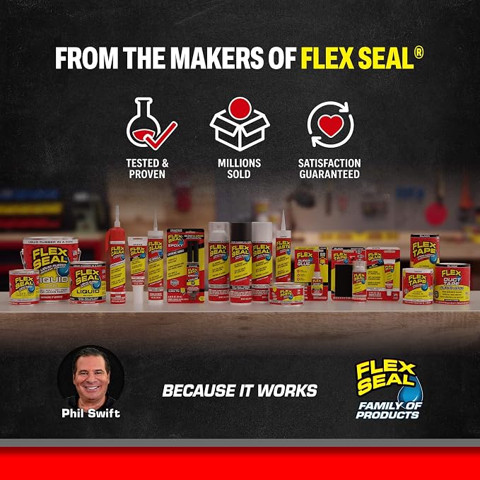 Flex Seal, 14 oz, 2-Pack, Red, Stop Leaks Instantly, Waterproof Rubber Spray On Sealant Coating, Perfect for Gutters, Wood, RV, Campers, Roof Repair, Skylights, Windows, and More